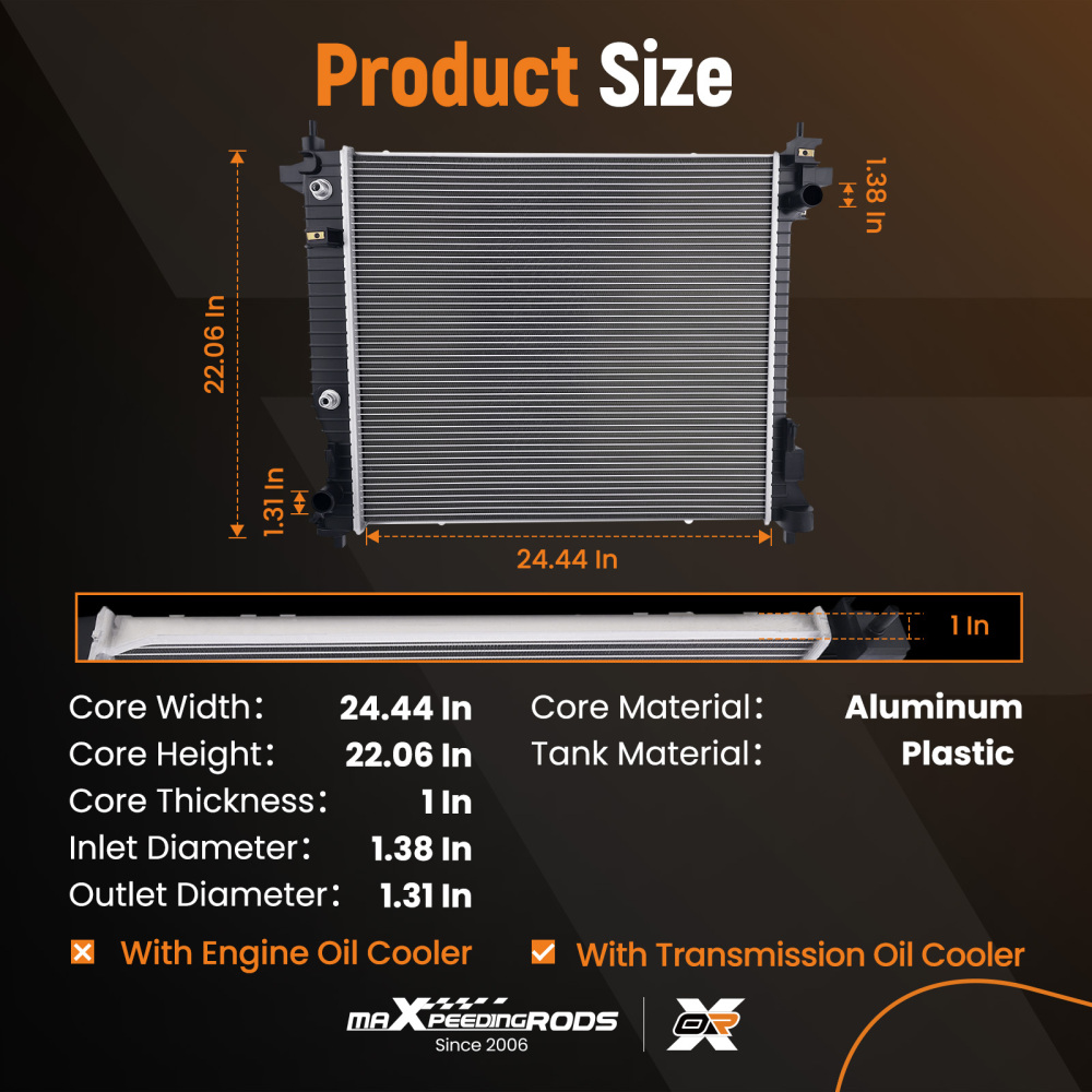 Advanced Radiator compatible for Cadillac SRX 3.0L 3.6L 2010-2016 23428313 Aluminum Core AT