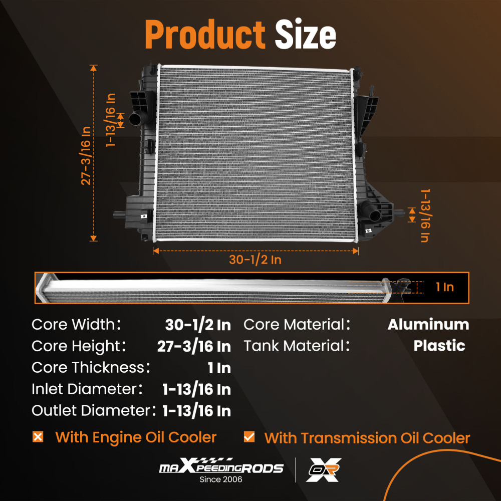 Automatic Transmission Radiator compatible for Ford F250-F550 2008-2016 CU13231