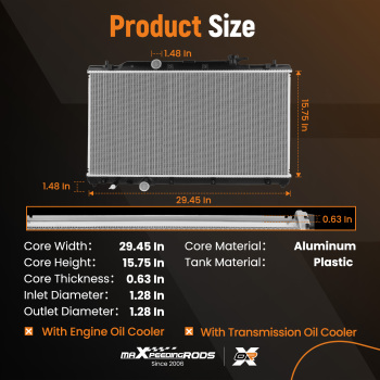 Aluminum Radiator compatible for Honda Accord 1.5 Turbo 19010-64A-A01 2023 2024 New