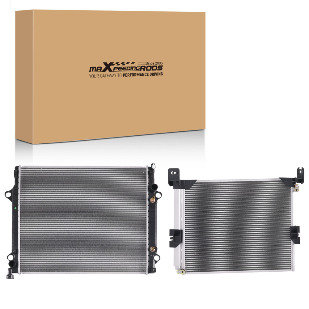 Aluminum Engine RadiatorAC Condenser compatible for Toyota Tacoma 05-11 2.7L 164100P030