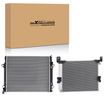 Aluminum Engine RadiatorAC Condenser compatible for Toyota Tacoma 05-11 2.7L 164100P030