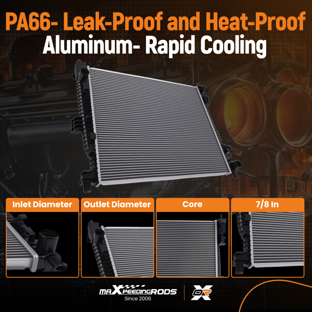 Aluminum Radiator for Grand Cherokee 3.0L/3.6L 2016-2021 CU13656 DPI13656
