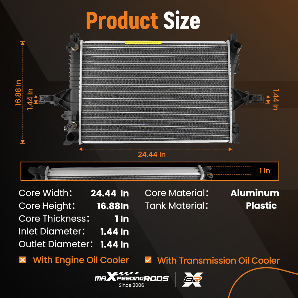 Radiator compatible for Volvo S60 2001 - 2009 All Trim Levels CU2805 DPI2805 313190563
