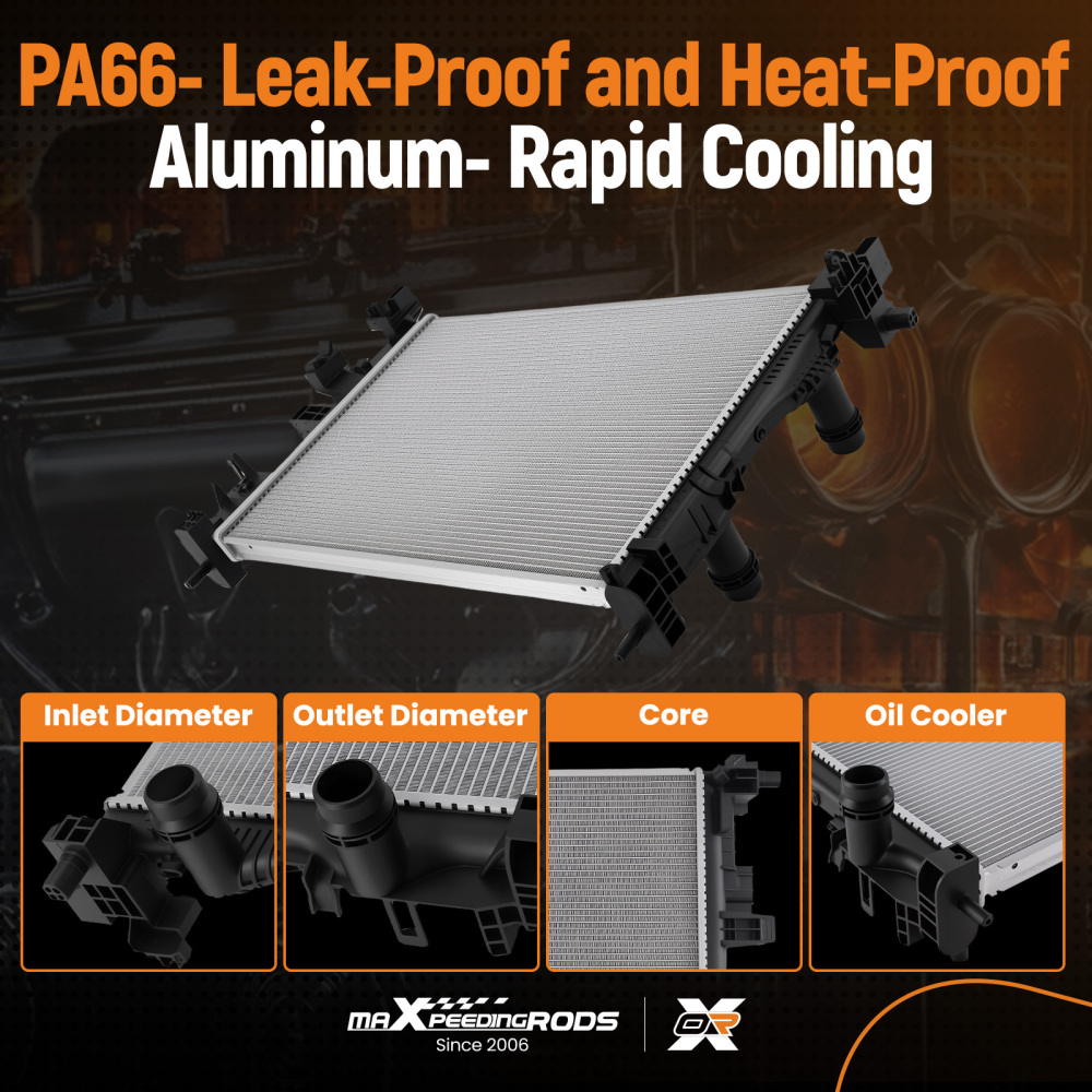 Radiator compatible for Jeep Compass 2017-2022 2.4L / Renegade 2017-2021 CU13687Aluminum