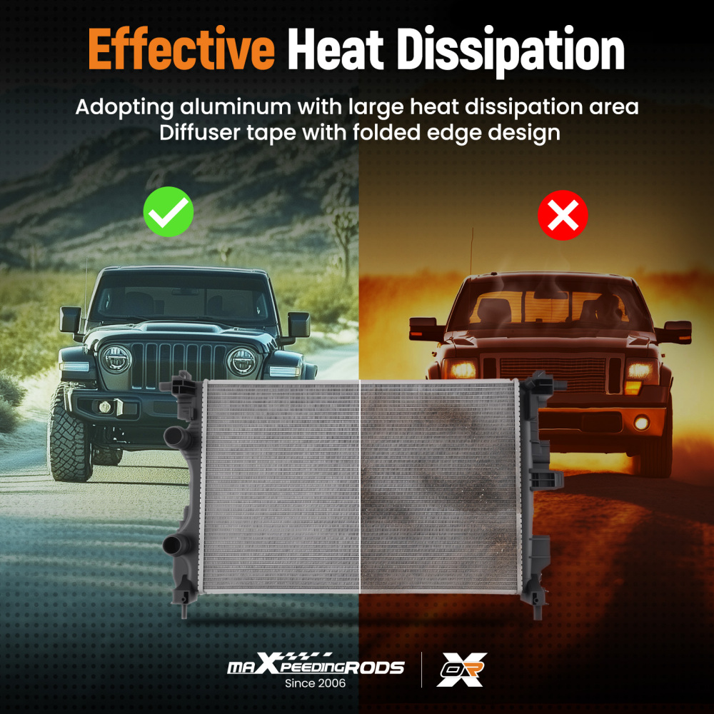 Radiator compatible for Jeep Compass 2017-2022 2.4L / Renegade 2017-2021 CU13687Aluminum