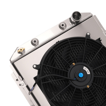 3 Row Aluminum Radiator Fan Shroud Kit compatible for Ford Mustang V8 1965-1966 DPI251 AT