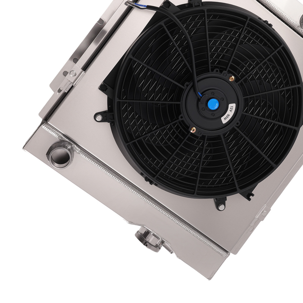 3 Row Aluminum Radiator Fan Shroud Kit compatible for Ford Mustang V8 1965-1966 DPI251 AT