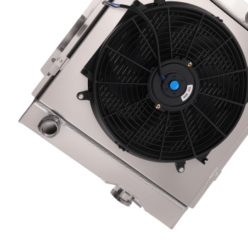 3 Row Aluminum Radiator Fan Shroud Kit compatible for Ford Mustang V8 1965-1966 DPI251 AT