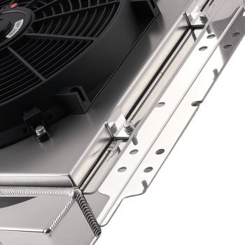 3 Row Aluminum Radiator Fan Shroud Kit compatible for Ford Mustang V8 1965-1966 DPI251 AT