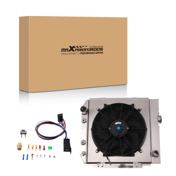 3 Row Aluminum Radiator Fan Shroud Kit compatible for Ford Mustang V8 1965-1966 DPI251 AT