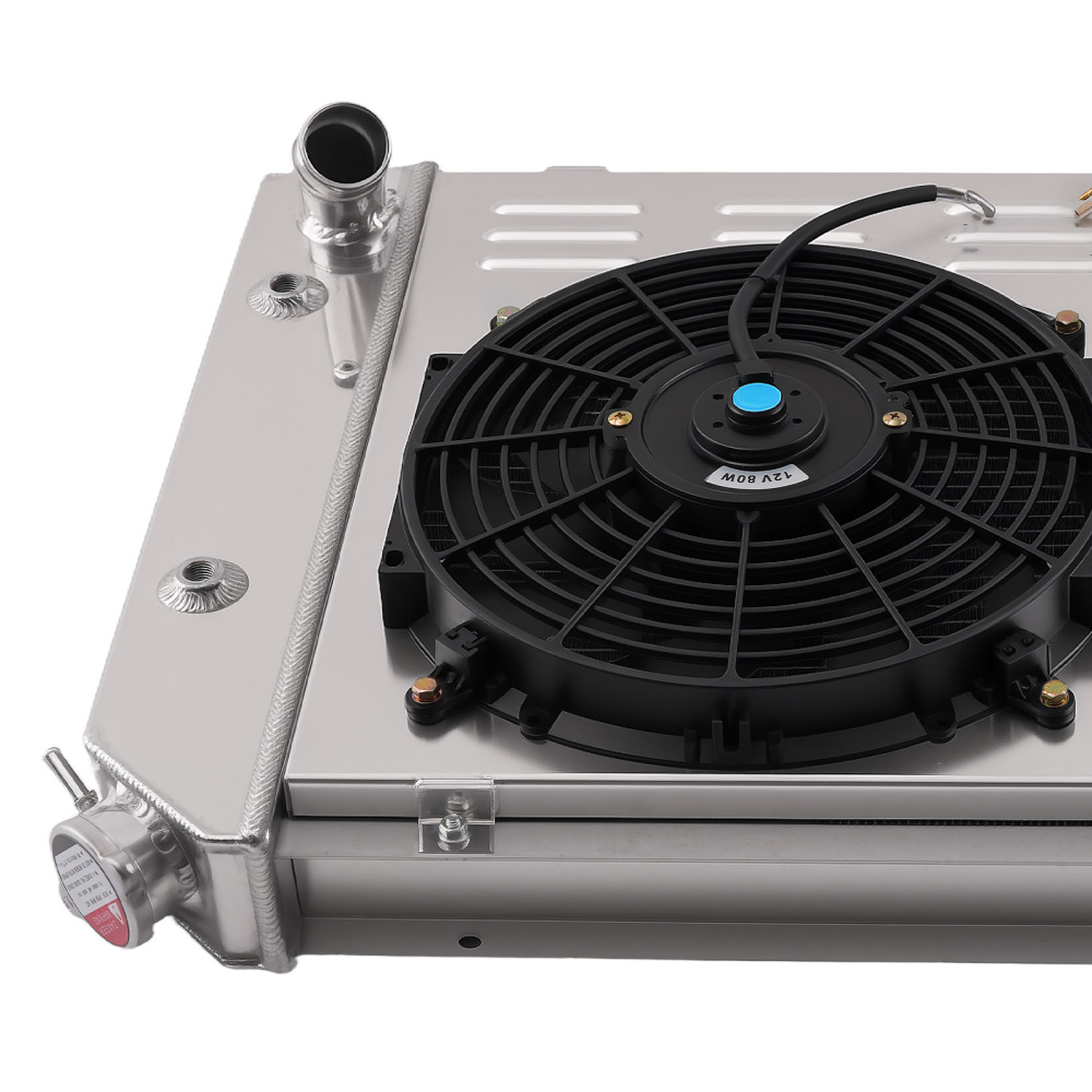 3 Row Aluminum Radiator Shroud Fan compatible for Chevrolet Corvette V8 5.0L 5.7L 1977-1982