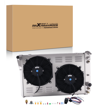 3-Row Aluminum Radiator Shroud Fan compatible for Chevrolet Camaro 5.0L 1985-1986 DPI951