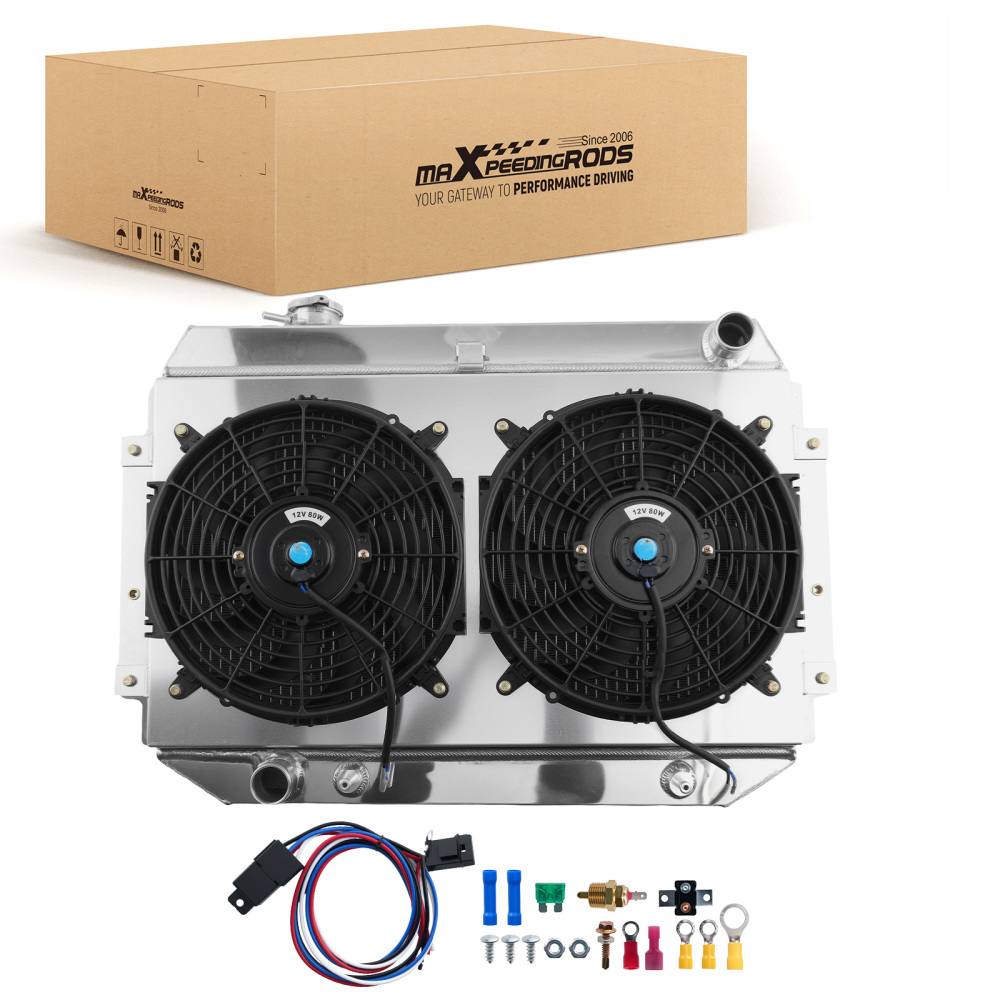 4 Row Aluminum Cooling Radiator Shroud Fan compatible for Holden HQ HJ HX HZ V8 1971-1980