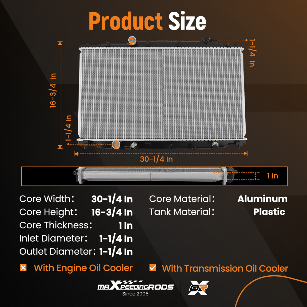 Radiator compatible for ACURA TL 3.5L V62009-2011 CU13121 DPI13121 19010RK1A52 13121