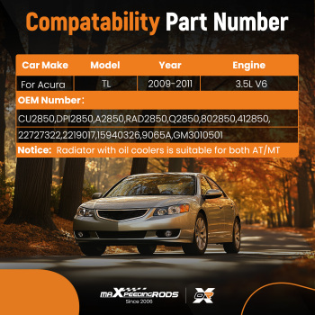 Radiator compatible for ACURA TL 3.5L V62009-2011 CU13121 DPI13121 19010RK1A52 13121