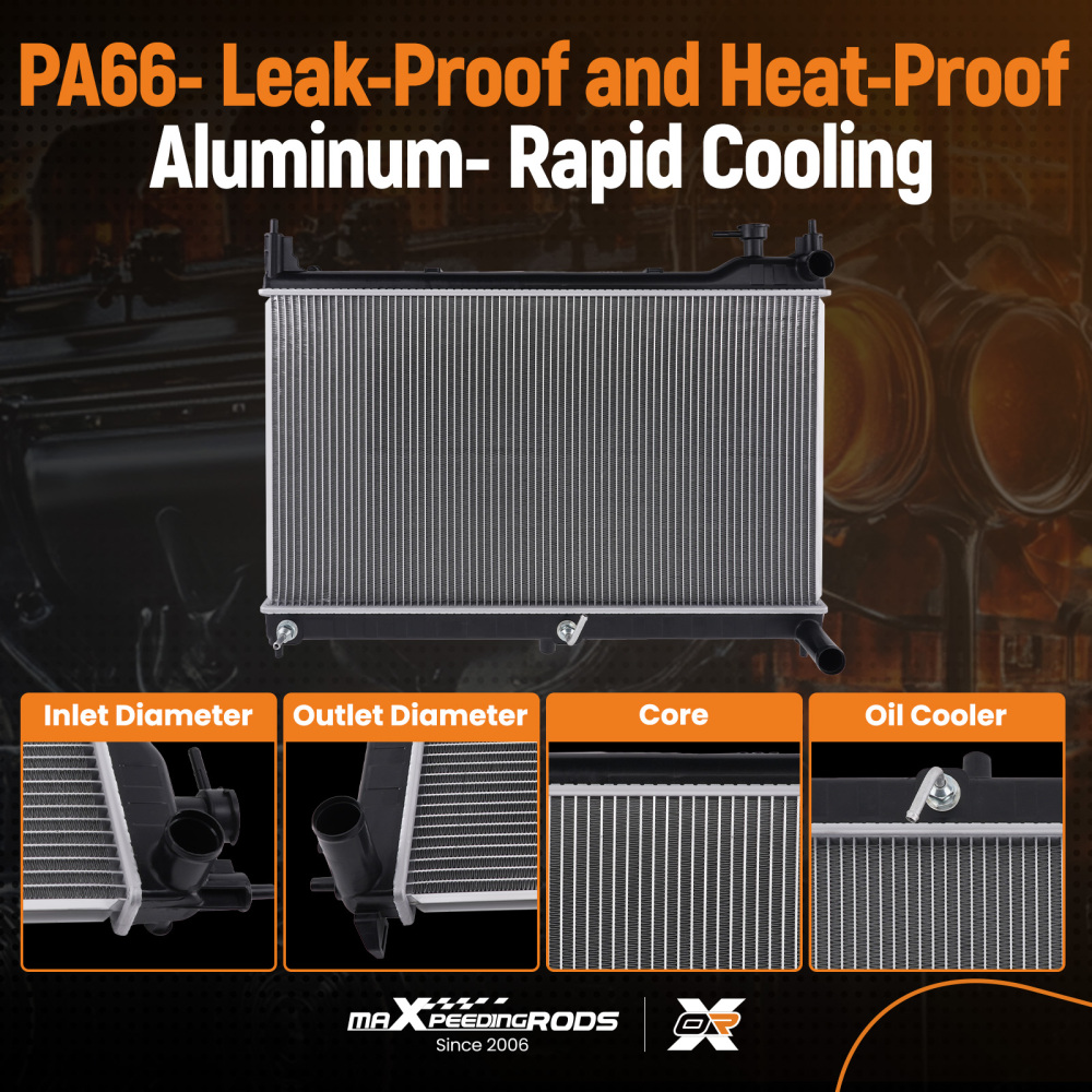 Aluminum Core Radiator compatible for Nissan Murano 3.5L 2015-2021 PR13532A Direct Fit