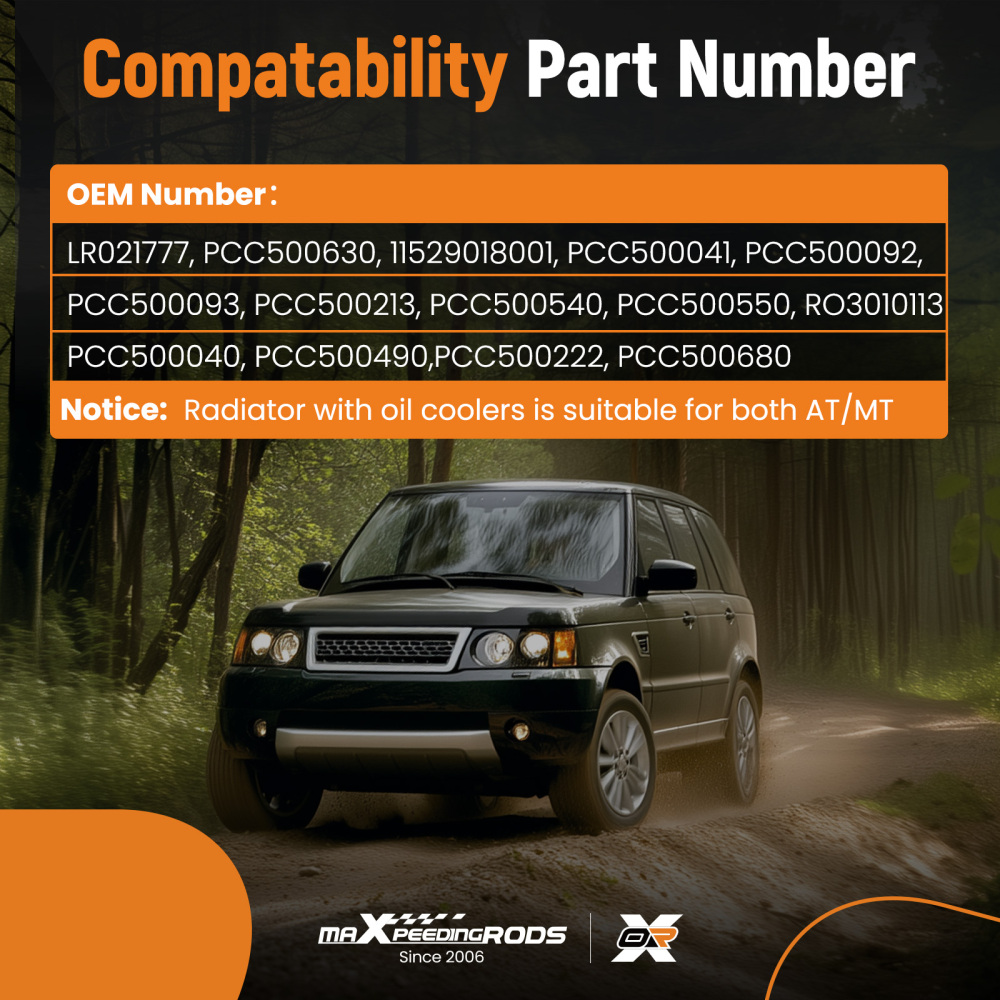 Aluminum Radiator compatible for Land Rover LR3 2005-09 compatible for Range Rover Sport 2006-09 LR021777