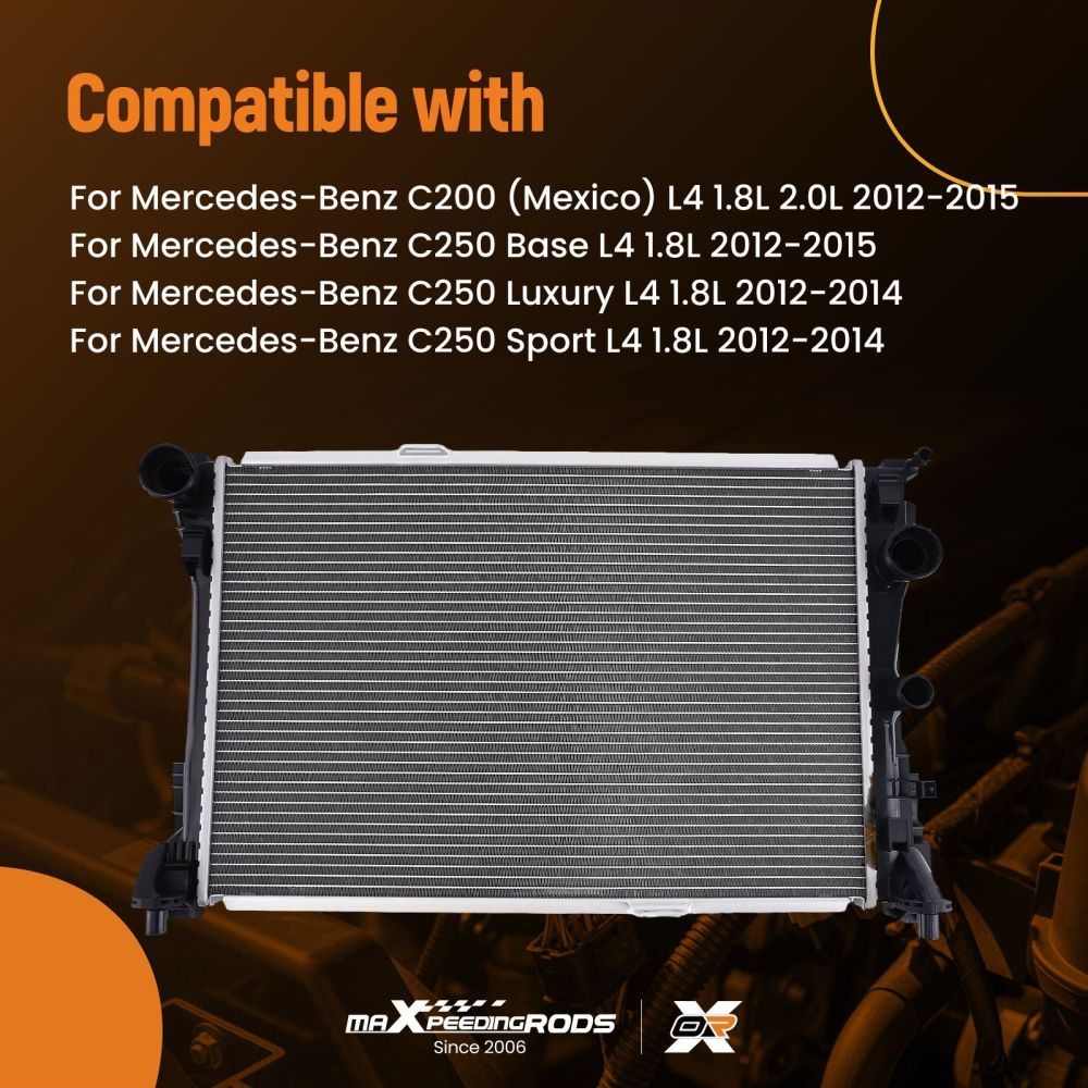 Aluminum Core Radiator compatible for Mercedes C250 SLK250 SLK350 2012-2016 MB3010170