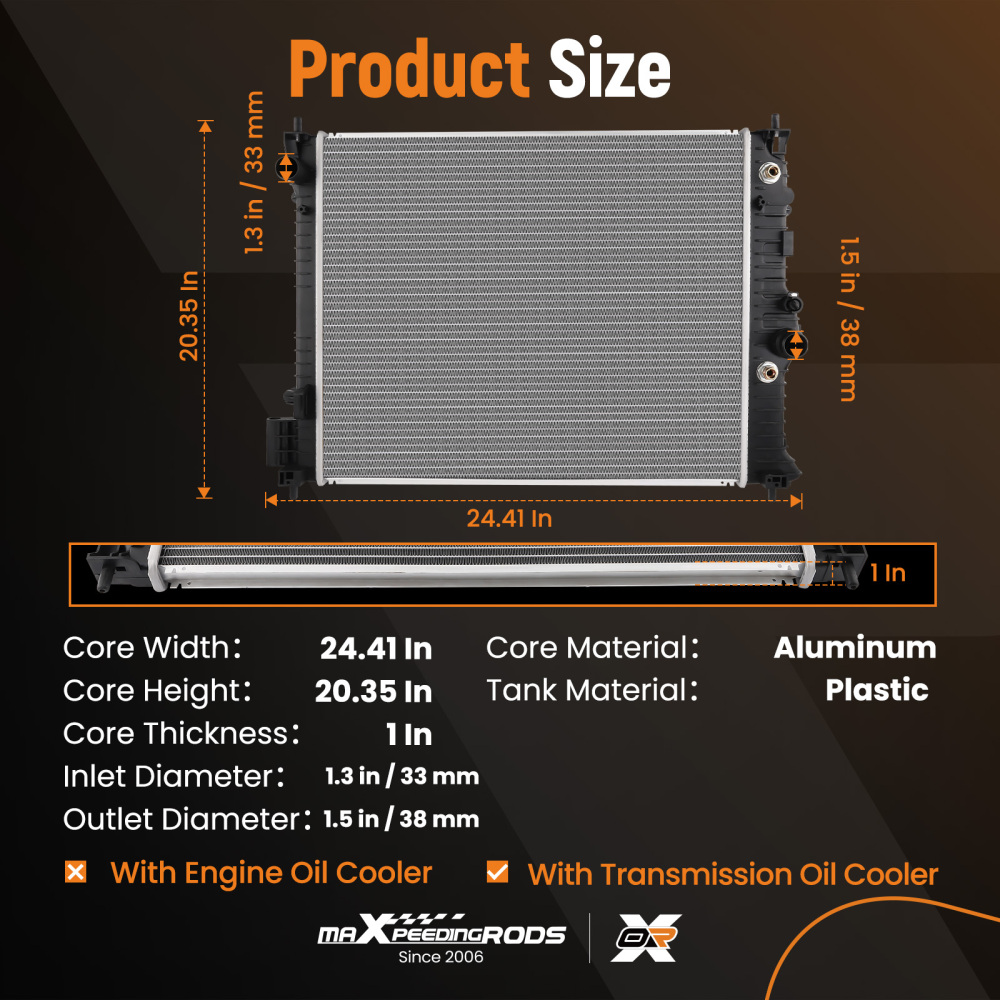 Radiator compatible for Chevrolet Trax 1.4L 2015 - 2020 Vehicle Built in Mexico 8013511