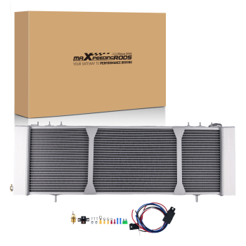 3Row Aluminum Radiator Shroud Fan Assembly compatible for Jeep Cherokee 2.5L 1995-00 CC1193