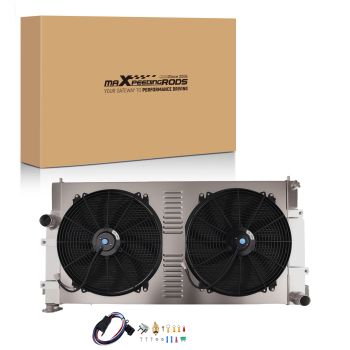 4 Row Aluminum Radiator Shroud Fan compatible for Dodge Ram 2500/3500 5.9L 1994-2002 MC1553