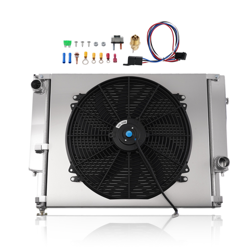 2-Row Aluminum Radiator Kit compatible for BMW E30 E36 325i 328i M3 1988-1999 DPI1841