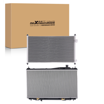 Aluminum Engine RadiatorAC Condenser compatible for Honda Civic 2001-2004 19010PMMA02