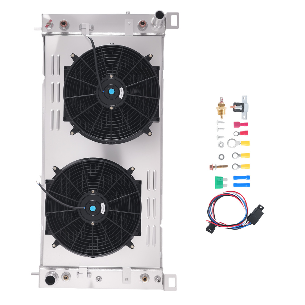 3 Row Aluminum Radiator Shroud Fan compatible for Chevy Silverado 4.8L 5.3L 6.0L 99-14 2370