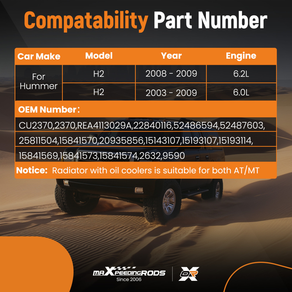 Radiator For 2002 - 2014 compatible for Cadillac Escalade 2007 compatible for Chevrolet Silverado 1500 Classic