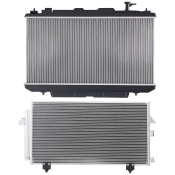 Aluminum RadiatorAC Condenser compatible for Toyota RAV4 2.0L 2.4L 2002-2005 1640028190