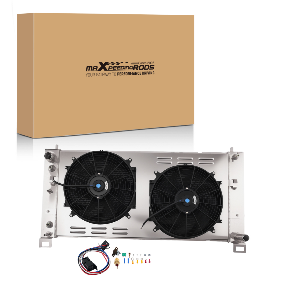 3 Row Aluminum Radiator Shroud Fan compatible for Cadillac Escalade Hummer H2 6.0 2002-2011