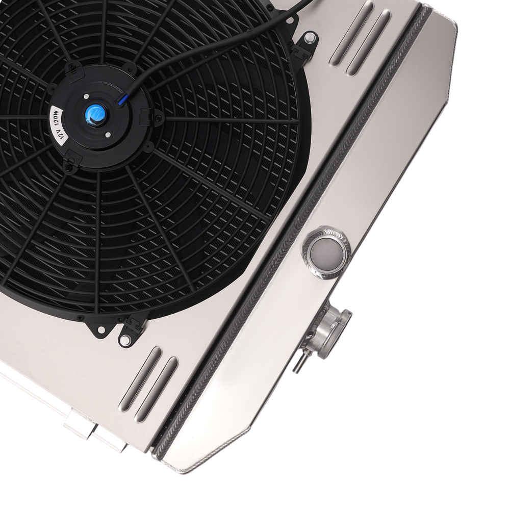 3-Row Aluminum Radiator Fan Kit compatible for Chevy Bel Air 150 4.3L 4.6L 1955-57 CC5057