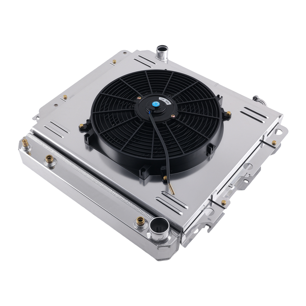 3 Row Aluminum Radiator Shroud Fan compatible for Jeep Wrangler YJ TJ 2.4L 4.0L 1987-2006