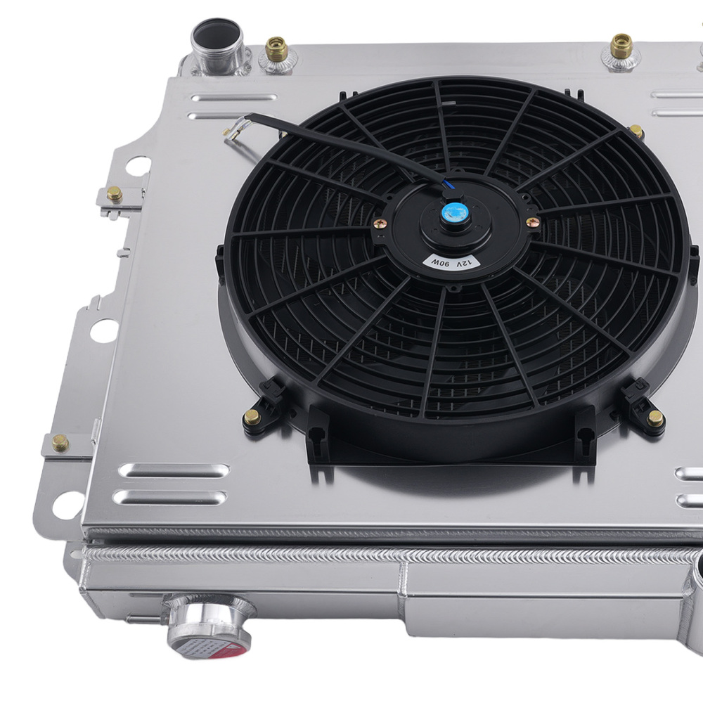 3 Row Aluminum Radiator Shroud Fan compatible for Jeep Wrangler YJ TJ 2.4L 4.0L 1987-2006