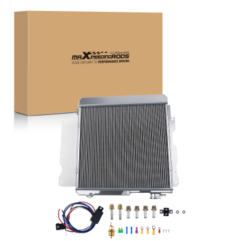 3 Row Aluminum Radiator Shroud Fan compatible for Jeep Wrangler YJ TJ 2.4L 4.0L 1987-2006