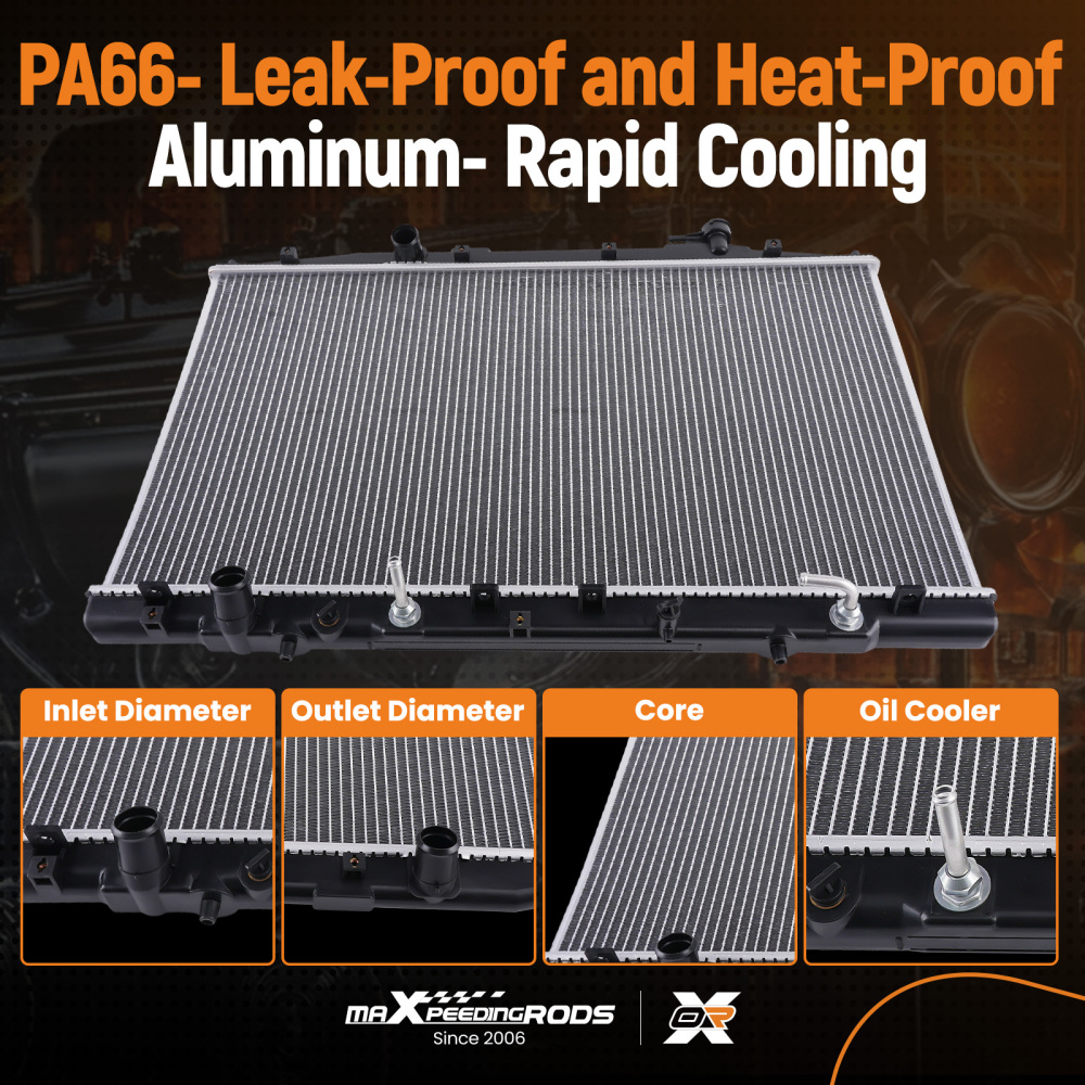 Aluminum Core Radiator compatible for Honda Odyssey 2011-2017 4113208 With Trans Cooler