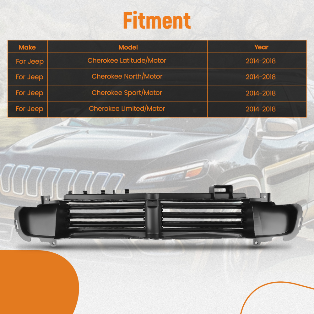 Front Active Grille Shutter Assemblyfor compatible for Jeep Cherokee Latitude Limited 2014-18