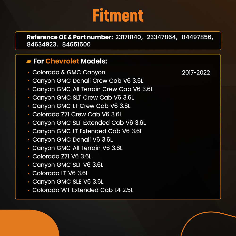 Active AGS compatible for GMC Canyon SLE Extended Cab 2017-2022 84634923 23178140