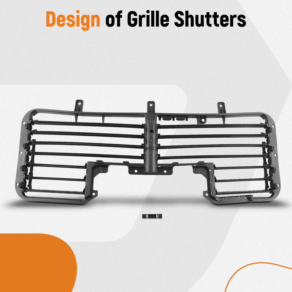 Front Grille Shutter compatible for Chevrolet Silverado 1500 compatible for GMC Sierra 2017-19 w/O Motor