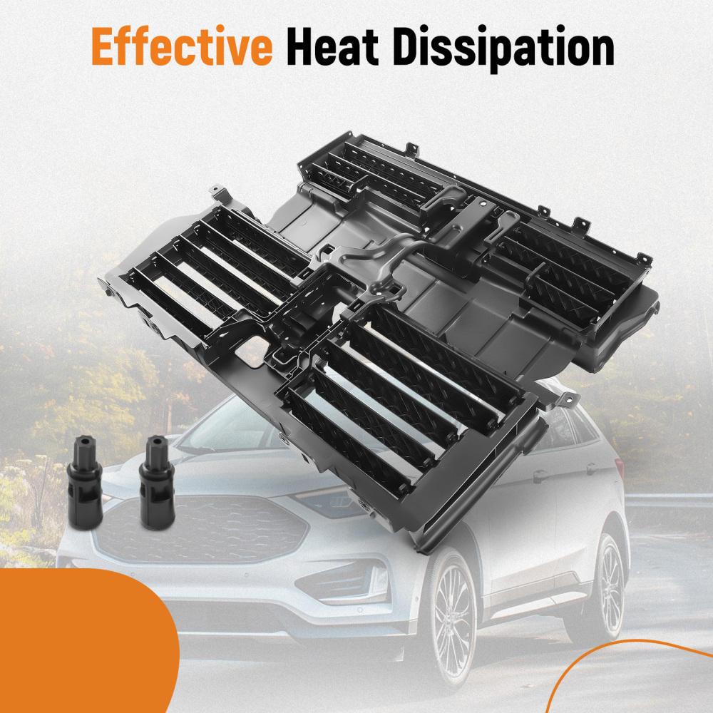 Air Shutter Grille Assembly compatible for Ford Edge 2.0L 2.7L 2019-2021 w/O Actuator