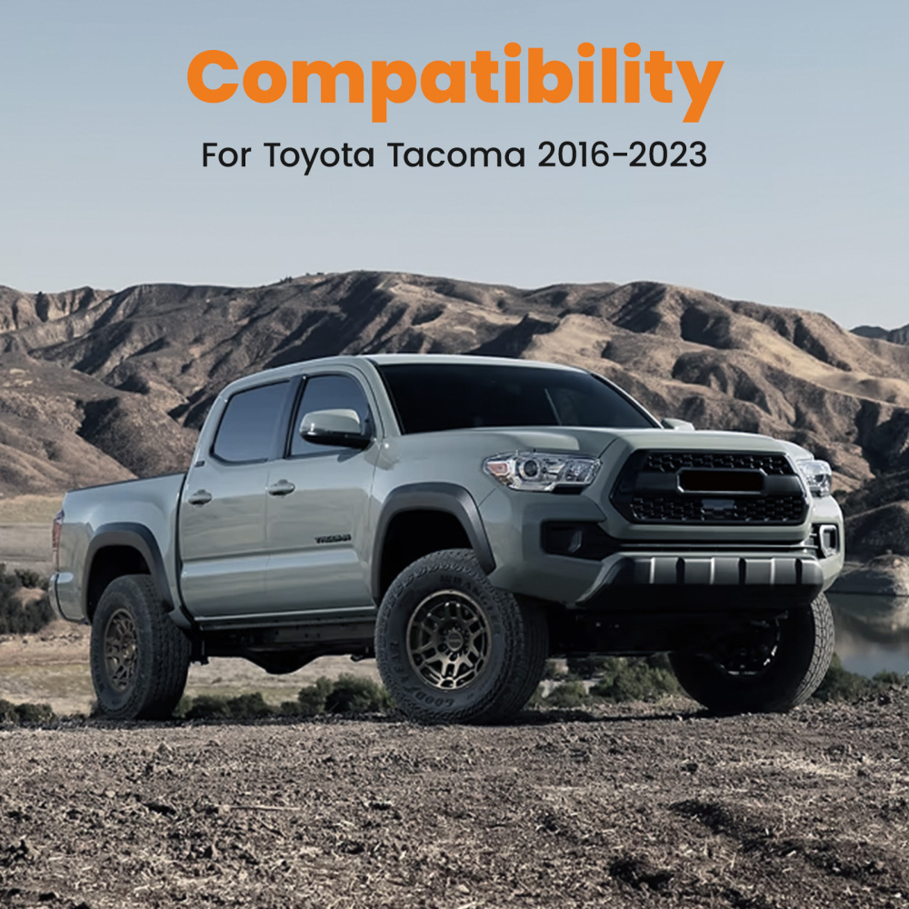 Front Bumper Grille Mesh Grill compatible for Toyota Tacoma 2016-2023 Matte Black