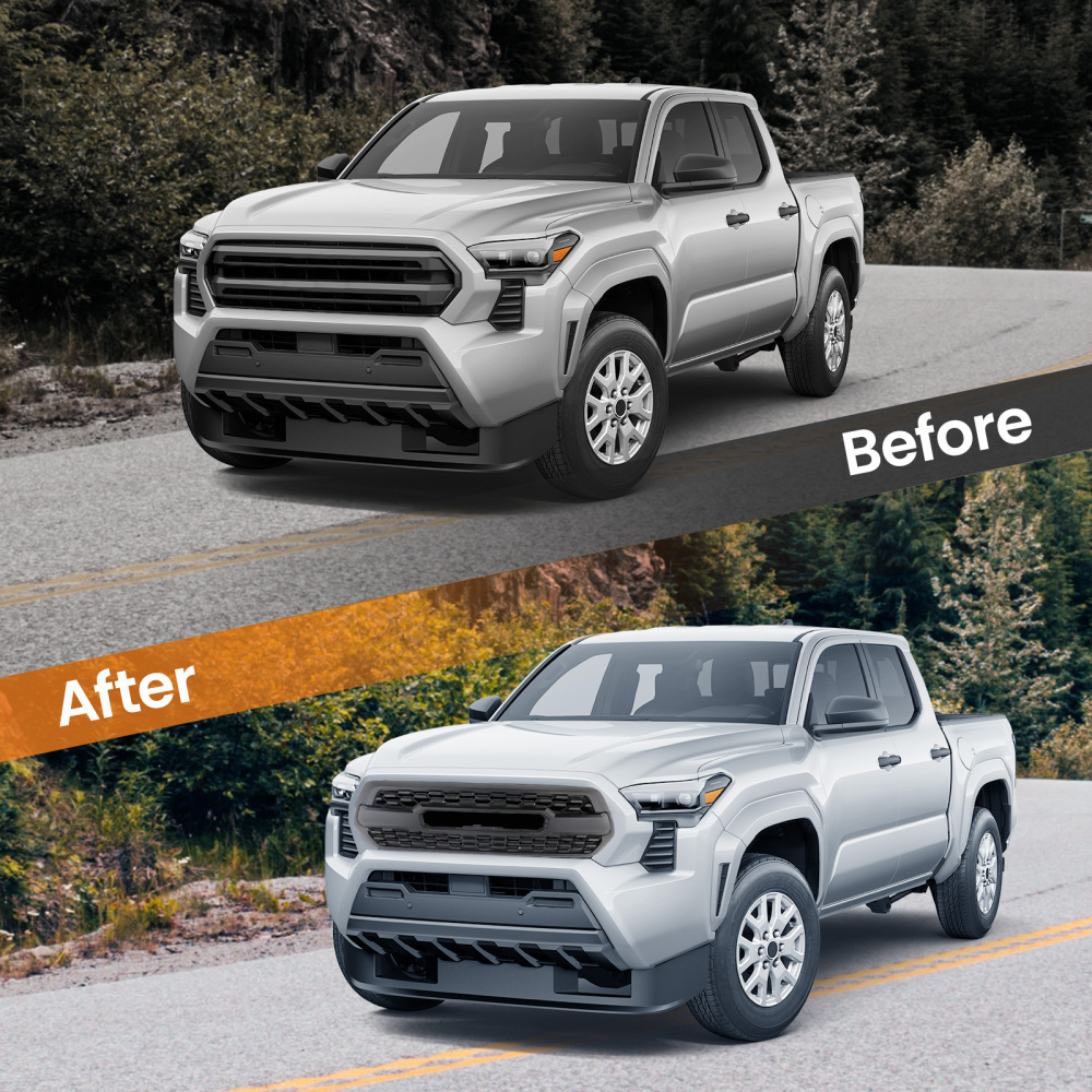 Front Bumper Grille Mesh Grill compatible for Toyota Tacoma 2016-2023 Matte Black