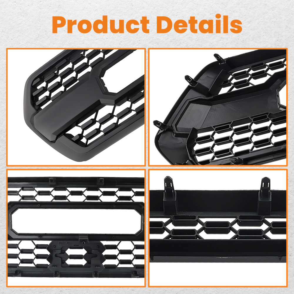 Front Bumper Grille Mesh Grill compatible for Toyota Tacoma 2016-2023 Matte Black
