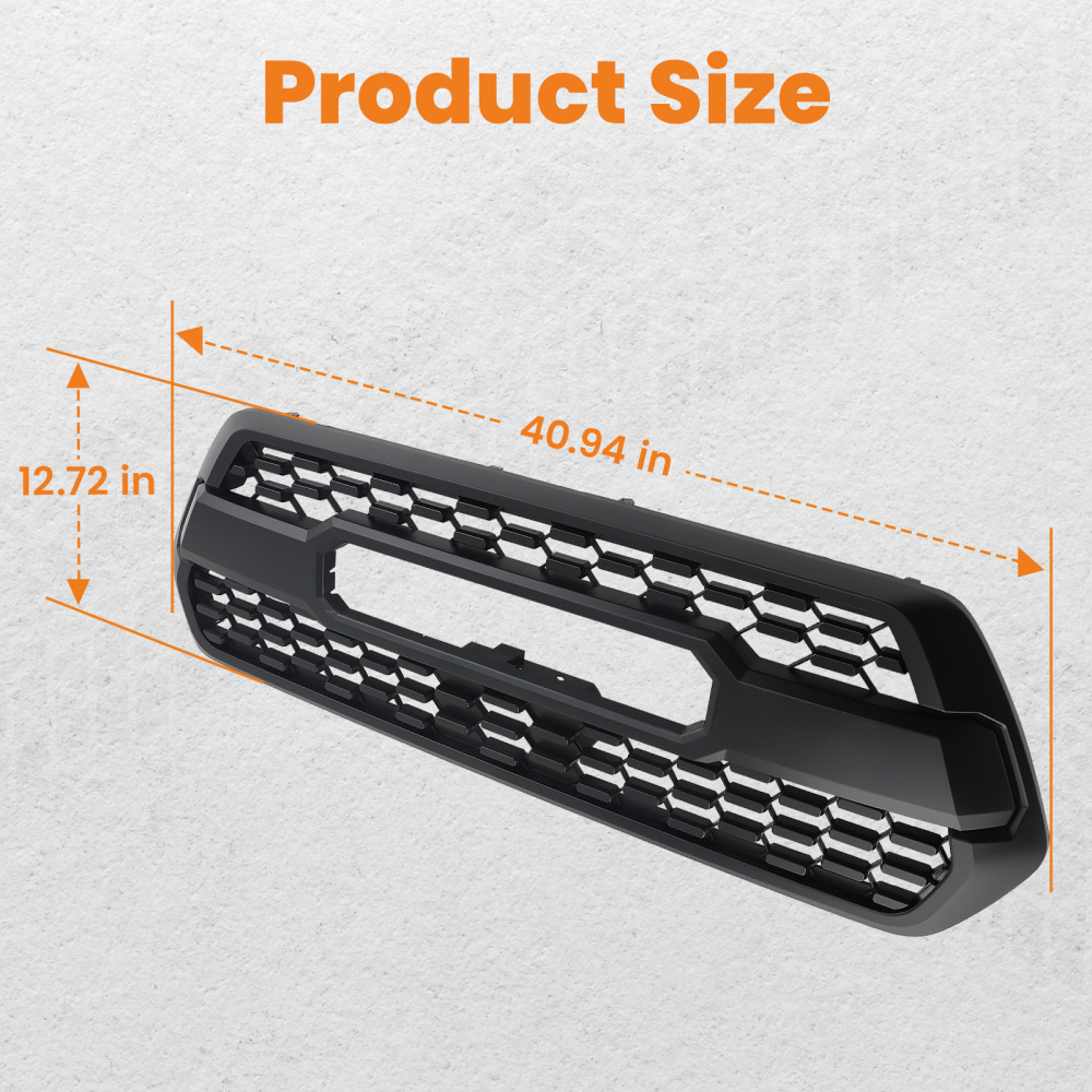 Front Bumper Grille Mesh Grill compatible for Toyota Tacoma 2016-2023 Matte Black