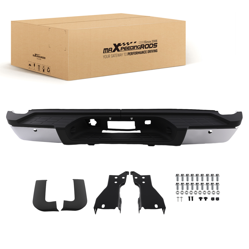 Rear Bumper Assembly compatible for Sierra HD 2011-2014 22792253 Chrome Plastic Steel