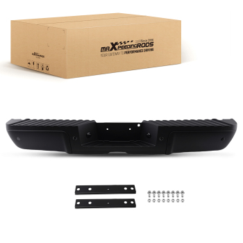 Black Rear Bumper Assembly compatible for Ford F250 F350 F450 08-16 Steel Plastic