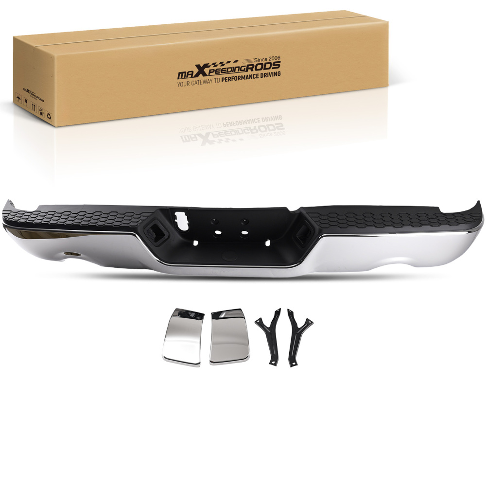 Chrome Rear Bumper Assembly compatible for Dodge Ram 1500 09-10 Dual Exhaust