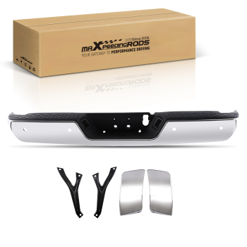 Chrome Rear Bumper Assembly compatible for Ram 2500 2013-18 68049769AA Steel w/ Sensor