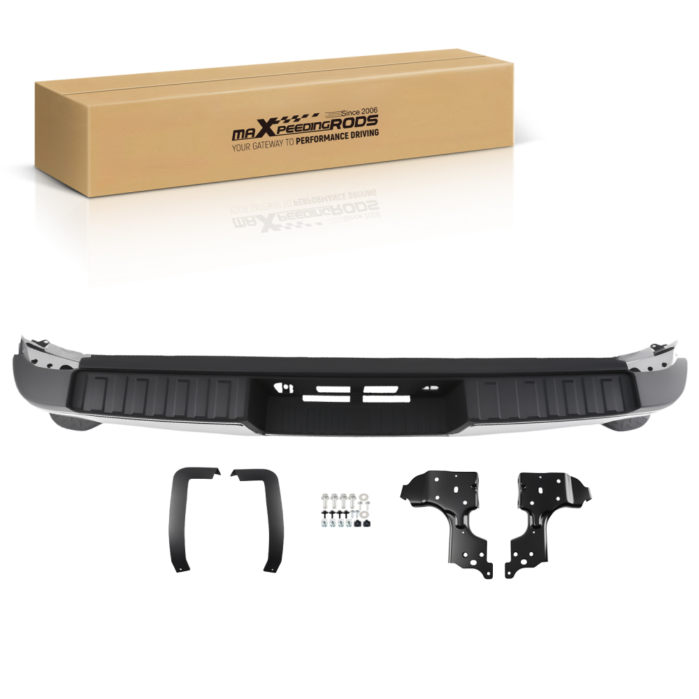 Chrome Rear Bumper Assembly compatible for GMC Sierra 2500/3500HD 2015-2019 Steel