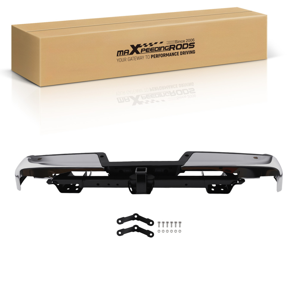 Chrome Rear Bumper Assembly compatible for Ford F-150 2021-2023 Reinforced Steel